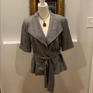 Escada Grey Virgin Wool belted Jacket